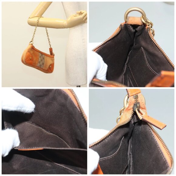 GUCCI GG Canvas Chain Accessory Pouch Orange - Picture 15 of 15